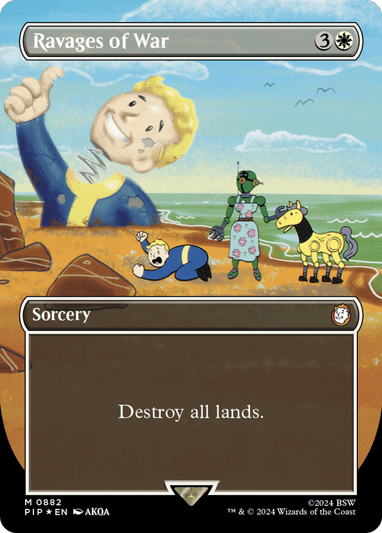 Ravages of War (Borderless) (Surge Foil) [Fallout] | Exor Games Truro