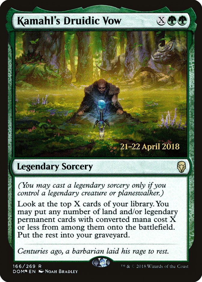 Kamahl's Druidic Vow [Dominaria Prerelease Promos] | Exor Games Truro