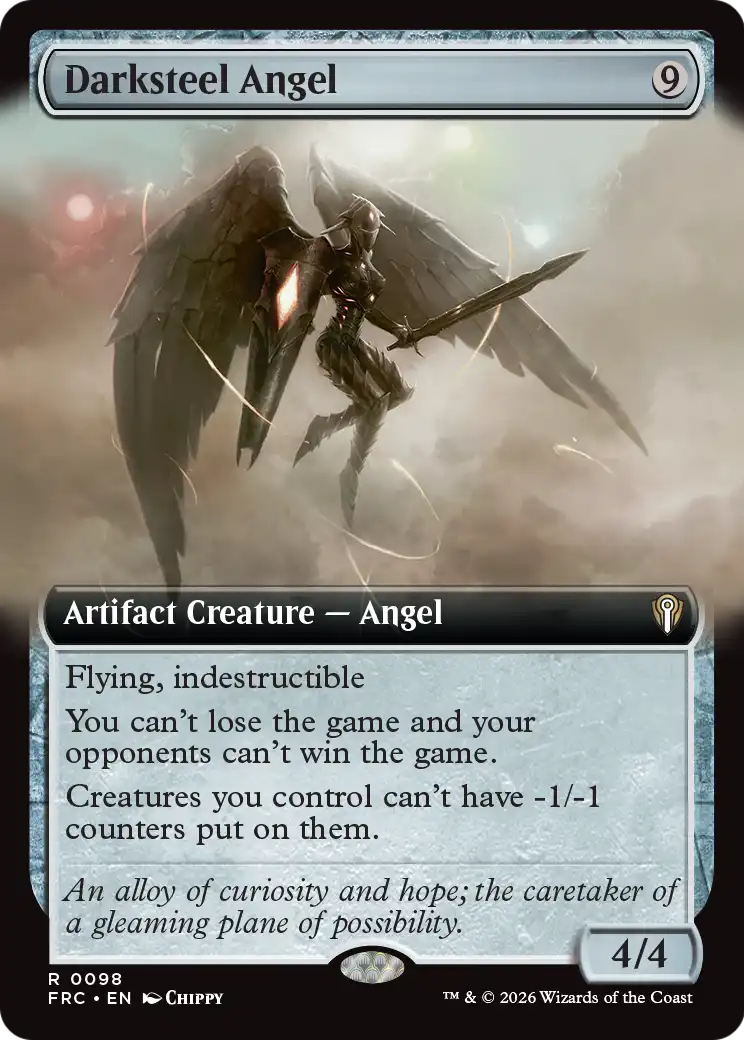 Darksteel Angel (Extended Art) [Reality Fracture Commander] | Exor Games Truro
