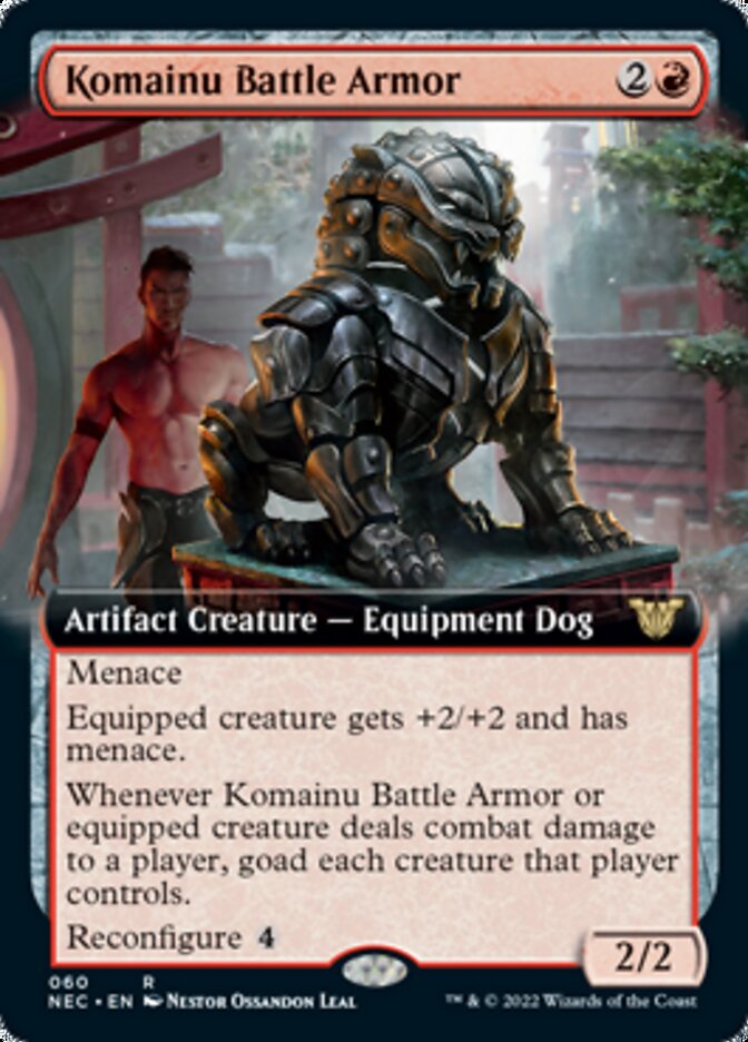 Komainu Battle Armor (Extended Art) [Kamigawa: Neon Dynasty Commander] | Exor Games Truro