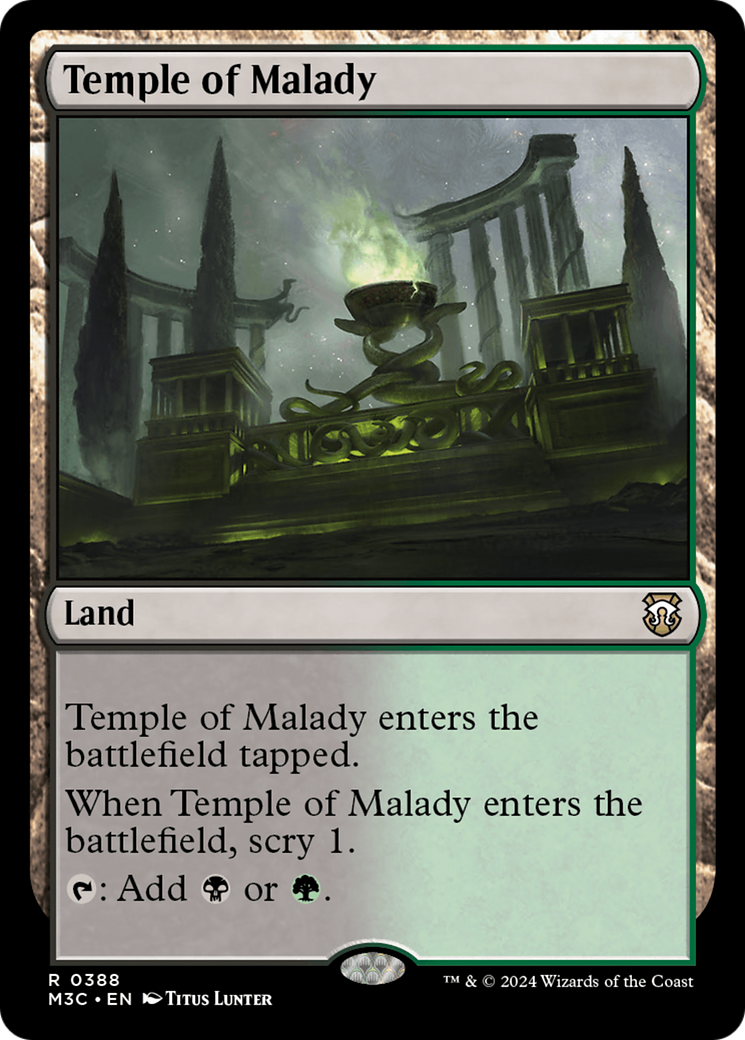 Temple of Malady (Ripple Foil) [Modern Horizons 3 Commander] | Exor Games Truro