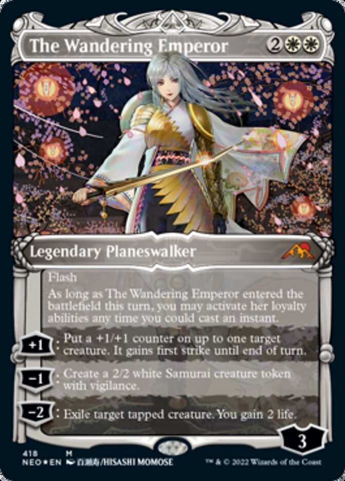 The Wandering Emperor (Showcase) (Foil Etched) [Kamigawa: Neon Dynasty] | Exor Games Truro