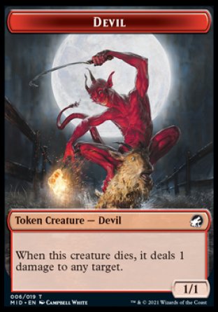 Human // Devil Double-Sided Token [Innistrad: Midnight Hunt Tokens] | Exor Games Truro