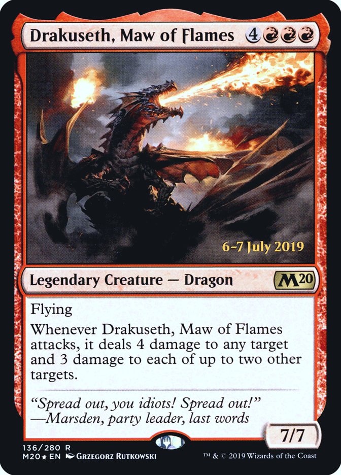 Drakuseth, Maw of Flames [Core Set 2020 Prerelease Promos] | Exor Games Truro