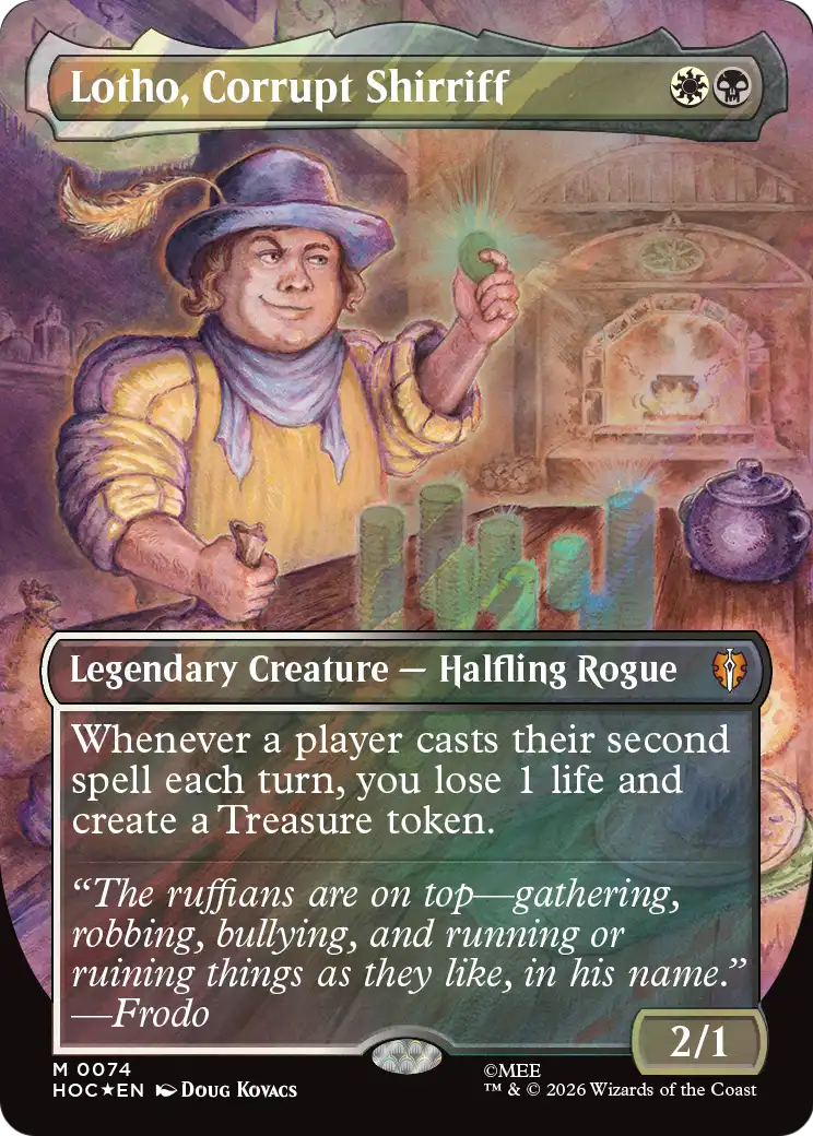 Lotho, Corrupt Shirriff (Borderless) (Surge Foil) [The Hobbit: Eternal-Legal] | Exor Games Truro