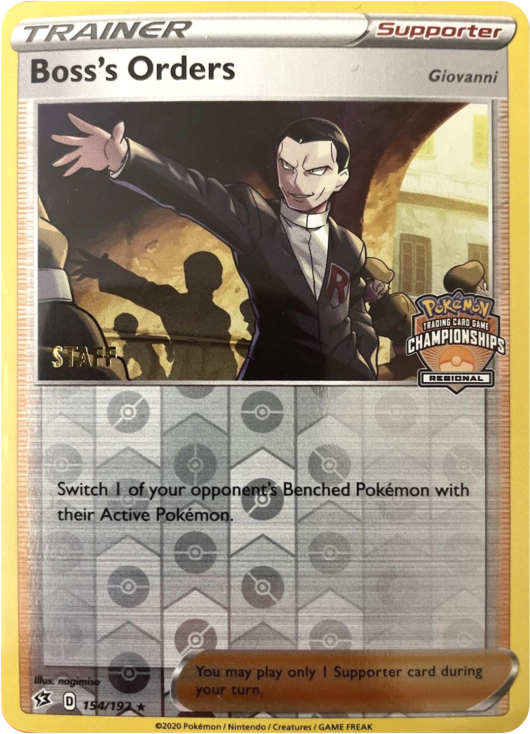 Boss's Orders (154/192) (Staff Regional Championships) [League & Championship Cards] | Exor Games Truro