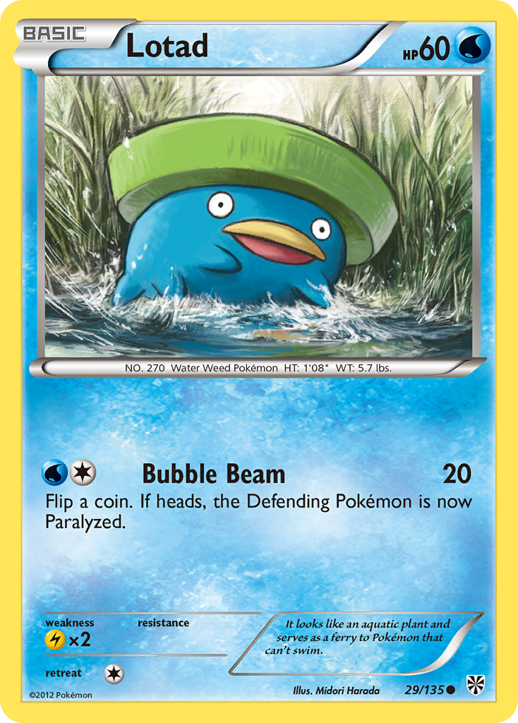 Lotad (29/135) [Black & White: Plasma Storm] | Exor Games Truro