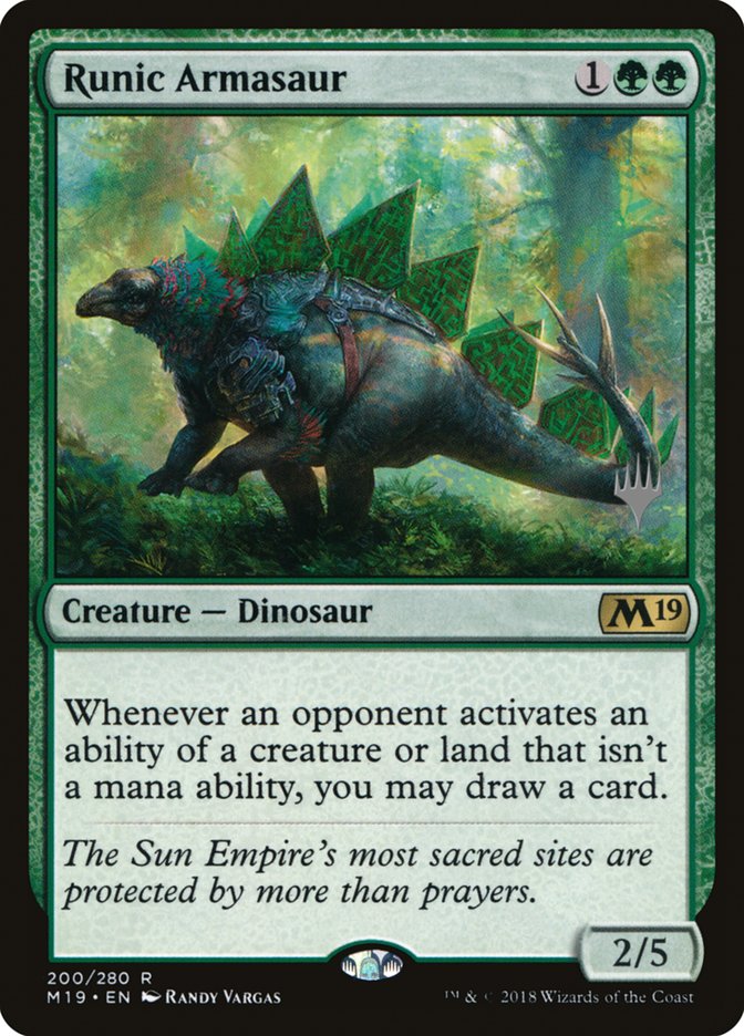 Runic Armasaur (Promo Pack) [Core Set 2019 Promos] | Exor Games Truro