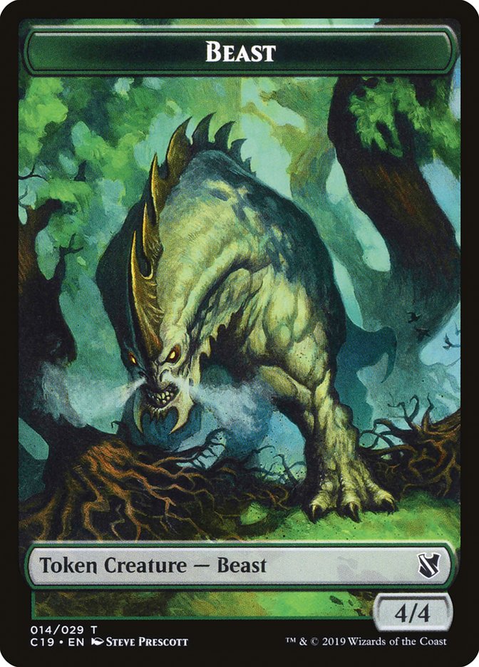 Beast (014) // Wurm Double-Sided Token [Commander 2019 Tokens] | Exor Games Truro