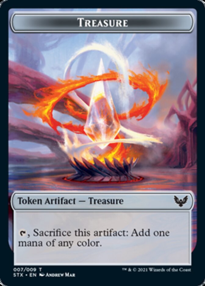 Spirit // Treasure Double-Sided Token [Strixhaven: School of Mages Tokens] | Exor Games Truro