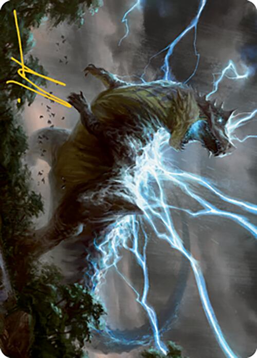 Thrasta, Tempest's Roar Art Card (41) (Gold-Stamped Signature) [Modern Horizons 2 Art Series] | Exor Games Truro