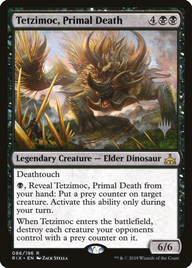 Tetzimoc, Primal Death (Promo Pack) [Rivals of Ixalan Promos] | Exor Games Truro