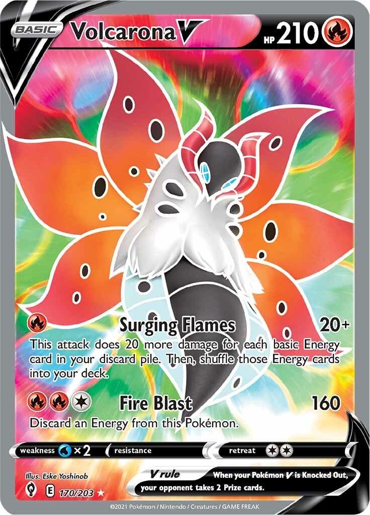 Volcarona V (170/203) [Sword & Shield: Evolving Skies] | Exor Games Truro