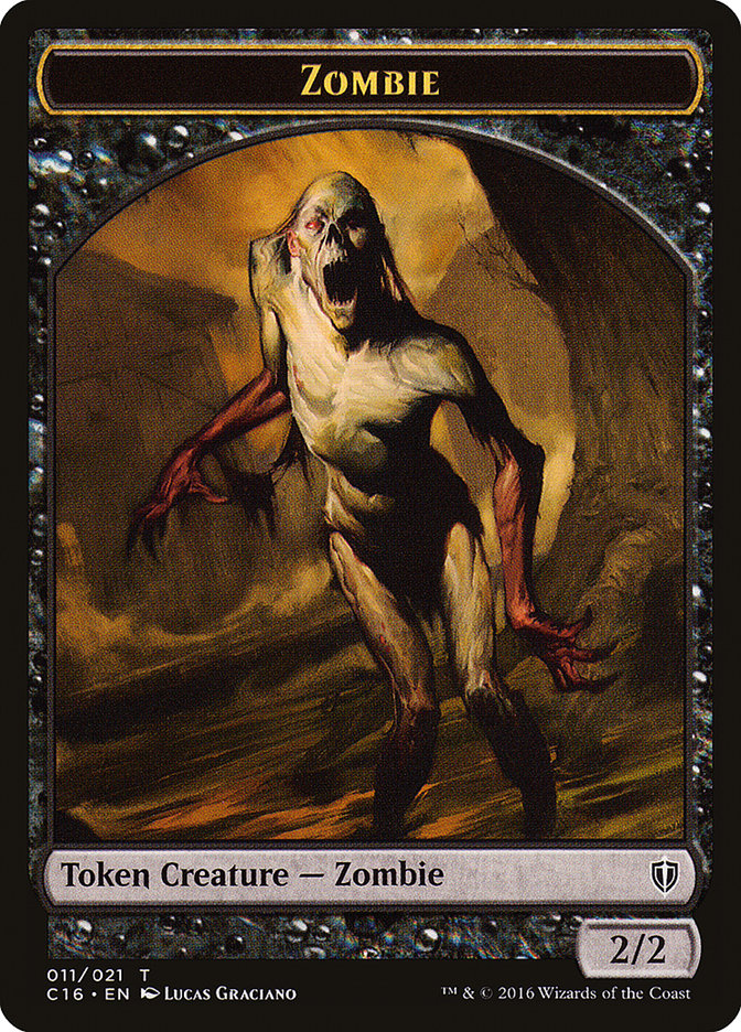 Zombie // Worm Double-Sided Token [Commander 2016 Tokens] | Exor Games Truro