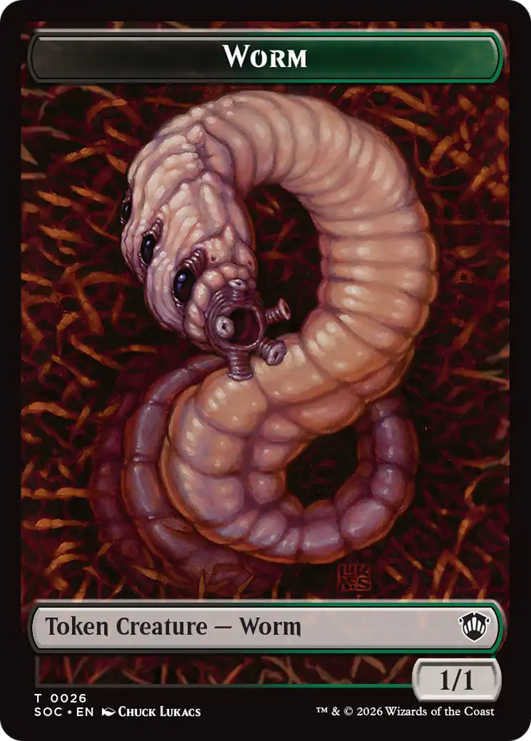 Eldrazi Spawn // Worm Double-Sided Token [Secrets of Strixhaven Commander Tokens] | Exor Games Truro