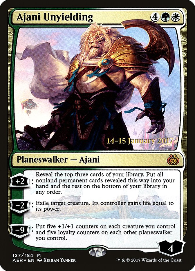 Ajani Unyielding [Aether Revolt Prerelease Promos] | Exor Games Truro