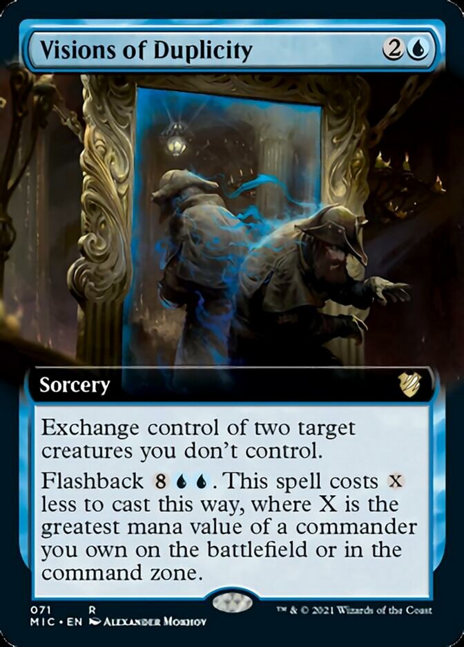 Visions of Duplicity (Extended Art) [Innistrad: Midnight Hunt Commander] | Exor Games Truro