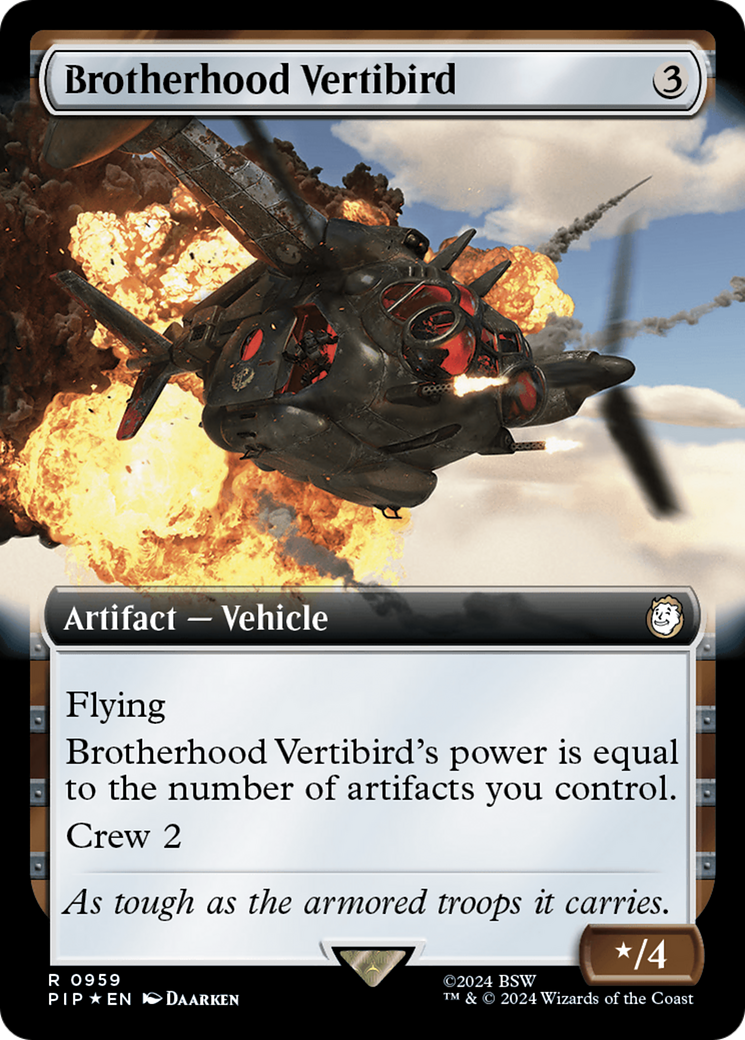 Brotherhood Vertibird (Extended Art) (Surge Foil) [Fallout] | Exor Games Truro