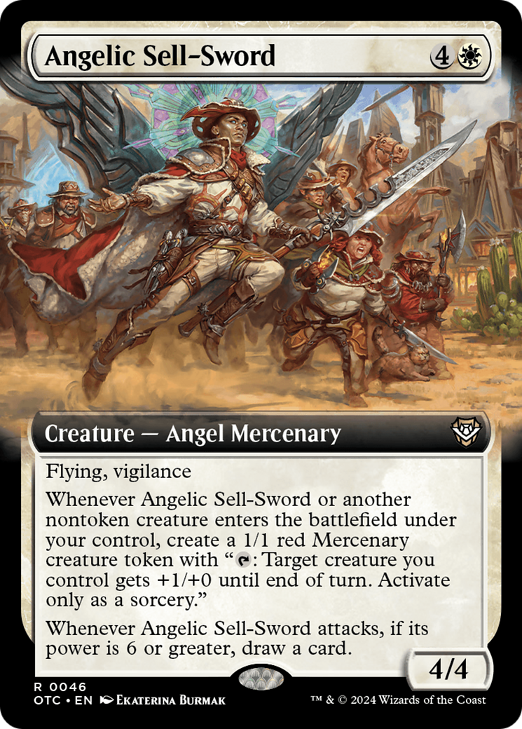 Angelic Sell-Sword (Extended Art) [Outlaws of Thunder Junction Commander] | Exor Games Truro