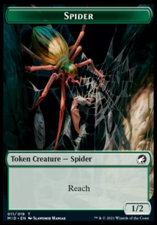 Spirit // Spider Double-Sided Token [Innistrad: Midnight Hunt Tokens] | Exor Games Truro