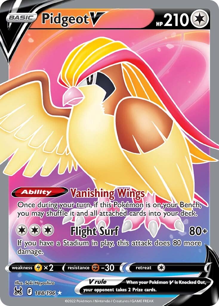 Pidgeot V (188/196) [Sword & Shield: Lost Origin] | Exor Games Truro