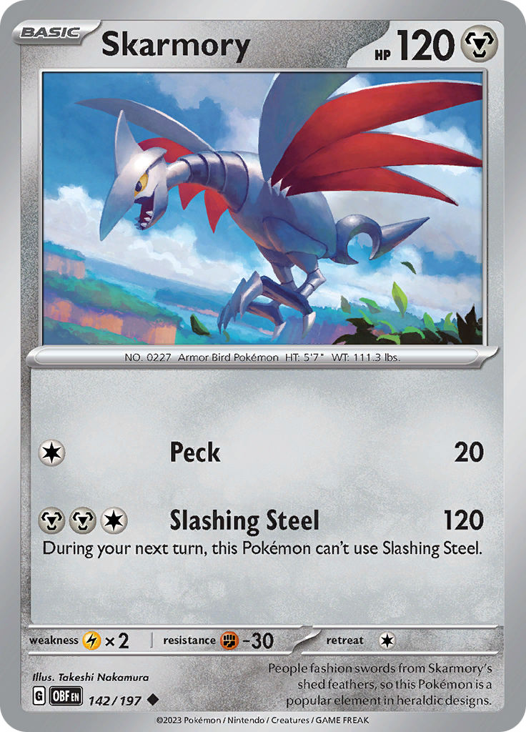 Skarmory (142/197) [Scarlet & Violet: Obsidian Flames] | Exor Games Truro