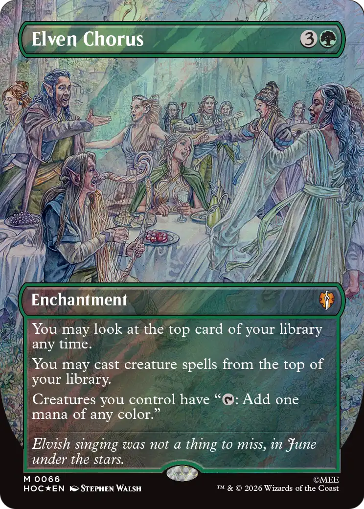Elven Chorus (Borderless) (Surge Foil) [The Hobbit: Eternal-Legal] | Exor Games Truro