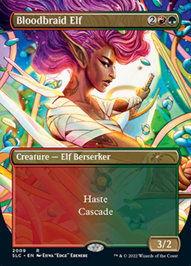 Bloodbraid Elf (Borderless Alternate Art) [Secret Lair Countdown Kit] | Exor Games Truro