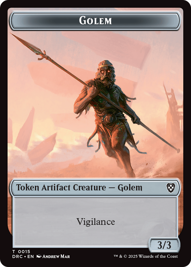 Golem (0014) // Golem (0015) Double-Sided Token [Aetherdrift Tokens] | Exor Games Truro