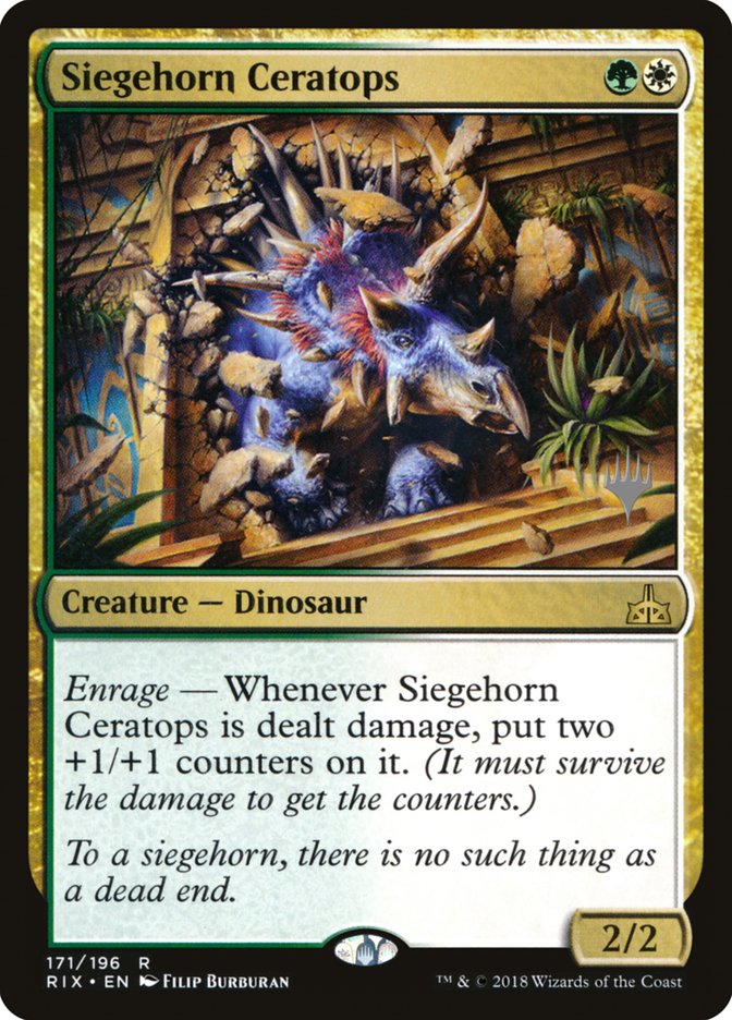 Siegehorn Ceratops (Promo Pack) [Rivals of Ixalan Promos] | Exor Games Truro