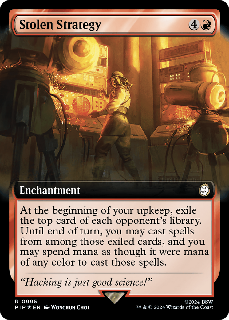 Stolen Strategy (Extended Art) (Surge Foil) [Fallout] | Exor Games Truro
