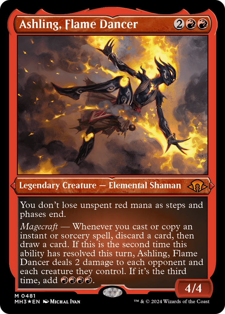 Ashling, Flame Dancer (Foil Etched) [Modern Horizons 3] | Exor Games Truro