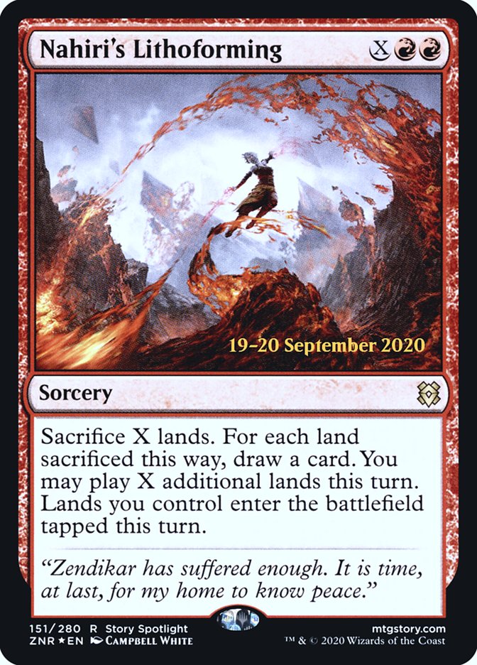 Nahiri's Lithoforming [Zendikar Rising Prerelease Promos] | Exor Games Truro