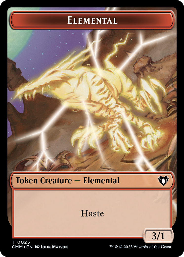 Human Soldier // Elemental (0025) Double-Sided Token [Commander Masters Tokens] | Exor Games Truro