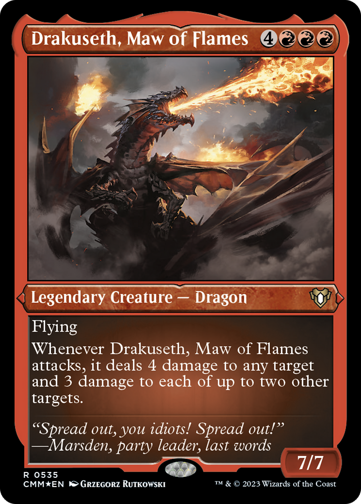 Drakuseth, Maw of Flames (Foil Etched) [Commander Masters] | Exor Games Truro