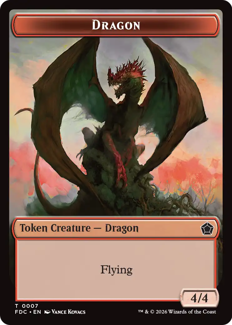 Dragon (0007) // Treasure Double-Sided Token [Foundations Commander Tokens] | Exor Games Truro