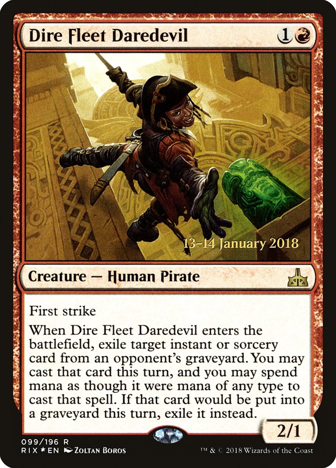 Dire Fleet Daredevil [Rivals of Ixalan Prerelease Promos] | Exor Games Truro