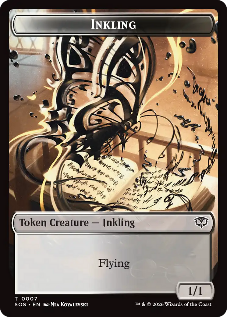 Inkling (0007) // Spirit (0011) Double-Sided Token [Secrets of Strixhaven Tokens] | Exor Games Truro