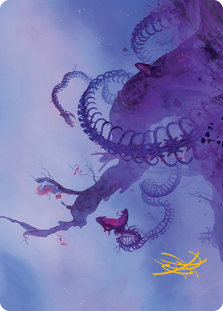 Coiling Rebirth Art Card (Gold-Stamped Signature) [Bloomburrow Art Series] | Exor Games Truro