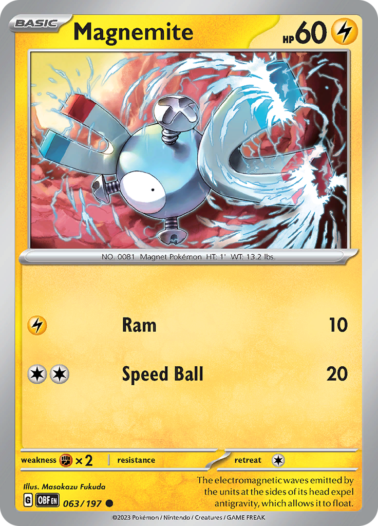 Magnemite (063/197) [Scarlet & Violet: Obsidian Flames] | Exor Games Truro