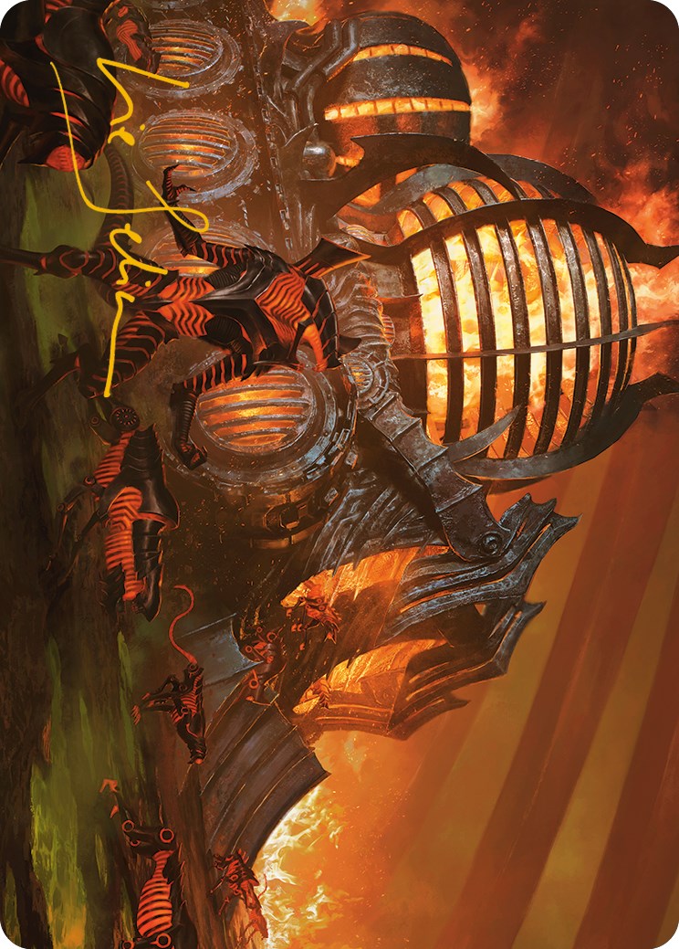 Urabrask's Forge Art Card (Gold-Stamped Signature) [Phyrexia: All Will Be One Art Series] | Exor Games Truro