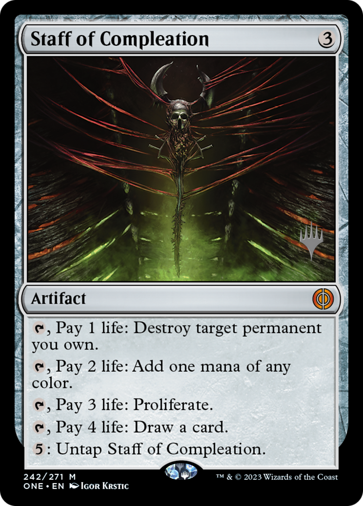 Staff of Compleation (Promo Pack) [Phyrexia: All Will Be One Promos] | Exor Games Truro
