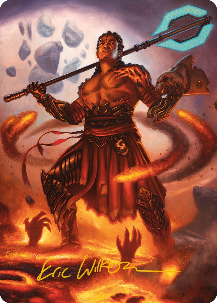 Koth, Fire of Resistance Art Card (Gold-Stamped Signature) [Phyrexia: All Will Be One Art Series] | Exor Games Truro