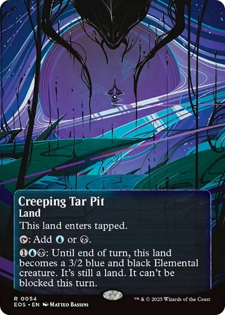 Creeping Tar Pit (0054) (Borderless) [Edge of Eternities: Stellar Sights] | Exor Games Truro