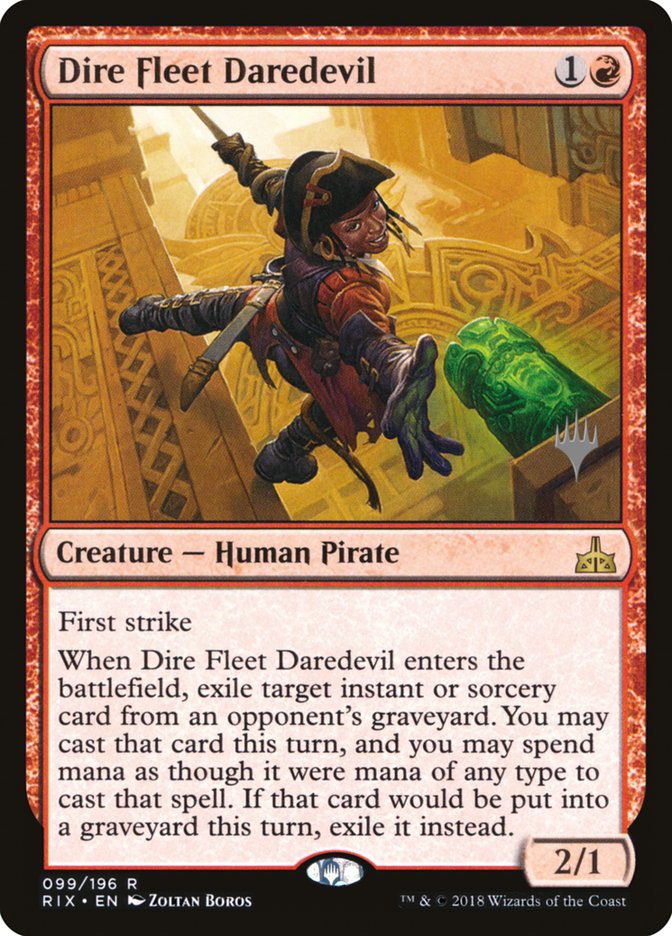 Dire Fleet Daredevil (Promo Pack) [Rivals of Ixalan Promos] | Exor Games Truro