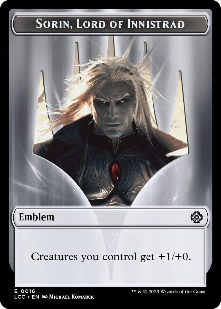 Emblem - Sorin, Lord of Innistrad // Vampire (0004) Double-Sided Token [The Lost Caverns of Ixalan Commander Tokens] | Exor Games Truro