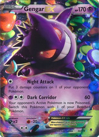 Gengar EX (34/119) (Jumbo Card) [XY: Phantom Forces] | Exor Games Truro