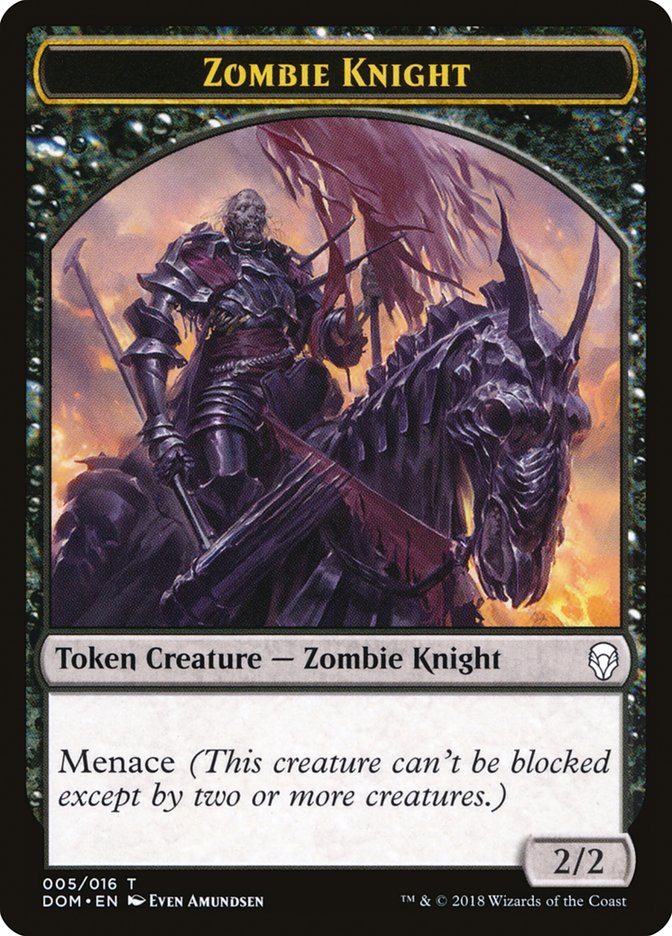 Zombie Knight Token [Dominaria Tokens] | Exor Games Truro