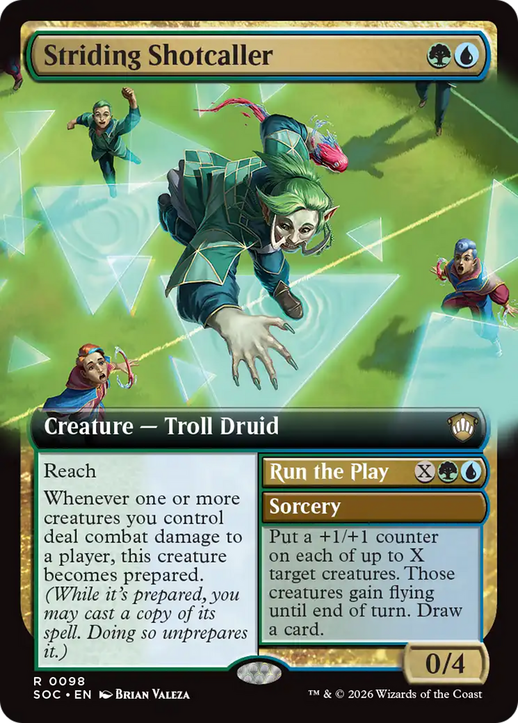 Striding Shotcaller (Extended Art) [Secrets of Strixhaven Commander] | Exor Games Truro