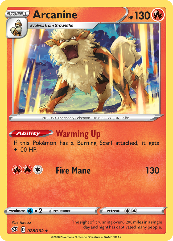 Arcanine (028/192) [Sword & Shield: Rebel Clash] | Exor Games Truro